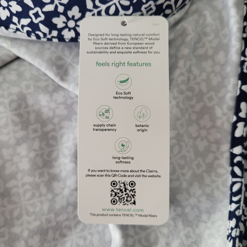 Lands' End Womens 2X Navy White Floral Faux Wrap Maxi Dress Tencel Modal NWT‎ - Picture 9 of 16